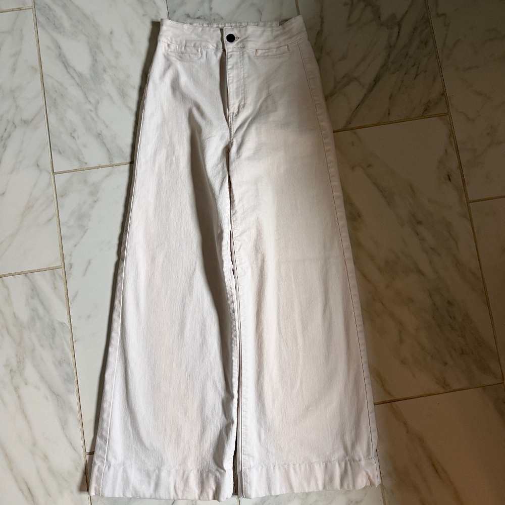 LC Lauren Conrad White Wide Leg High-Rise Pants